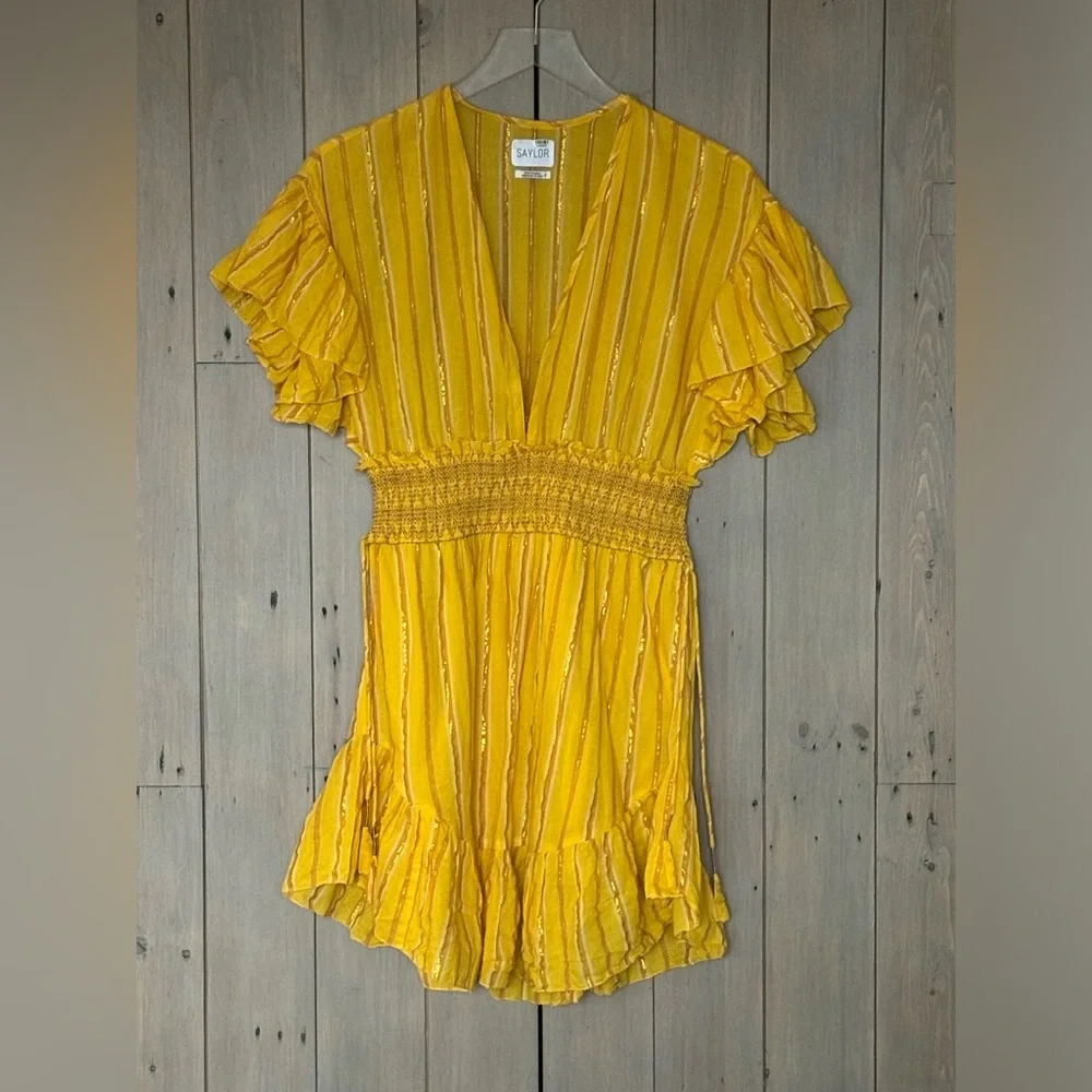 Saylor Adrianne Ruffle-Sleeve Mini Dress - Picture 5 of 15